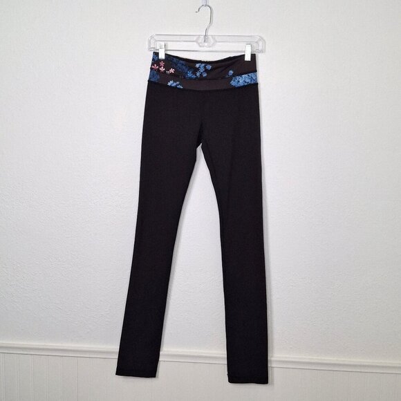 Lululemon Skinny Groove Leggings Sz 4 Petal Pop Floral Waist Workout Gym Sporty - Picture 3 of 14